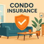 Modern condo living room illustration showing interior protection provided by condo insurance.