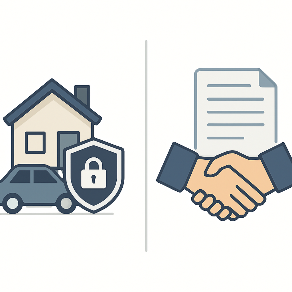 Secured vs unsecured loans comparison showing collateral-based and credit-based borrowing