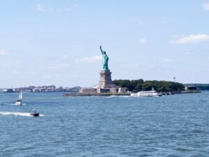 Statue of Liberty viewed from the Staten Island Ferry in New York City