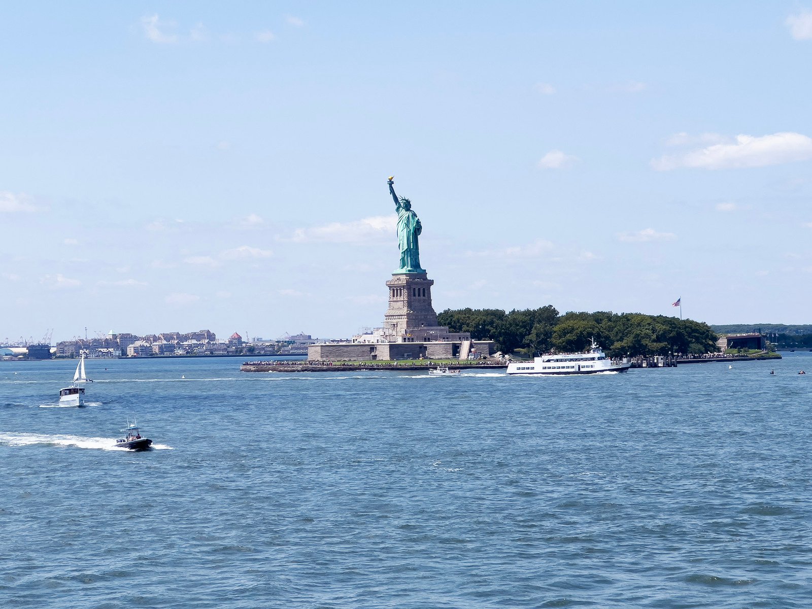 Statue of Liberty viewed from the Staten Island Ferry in New York City