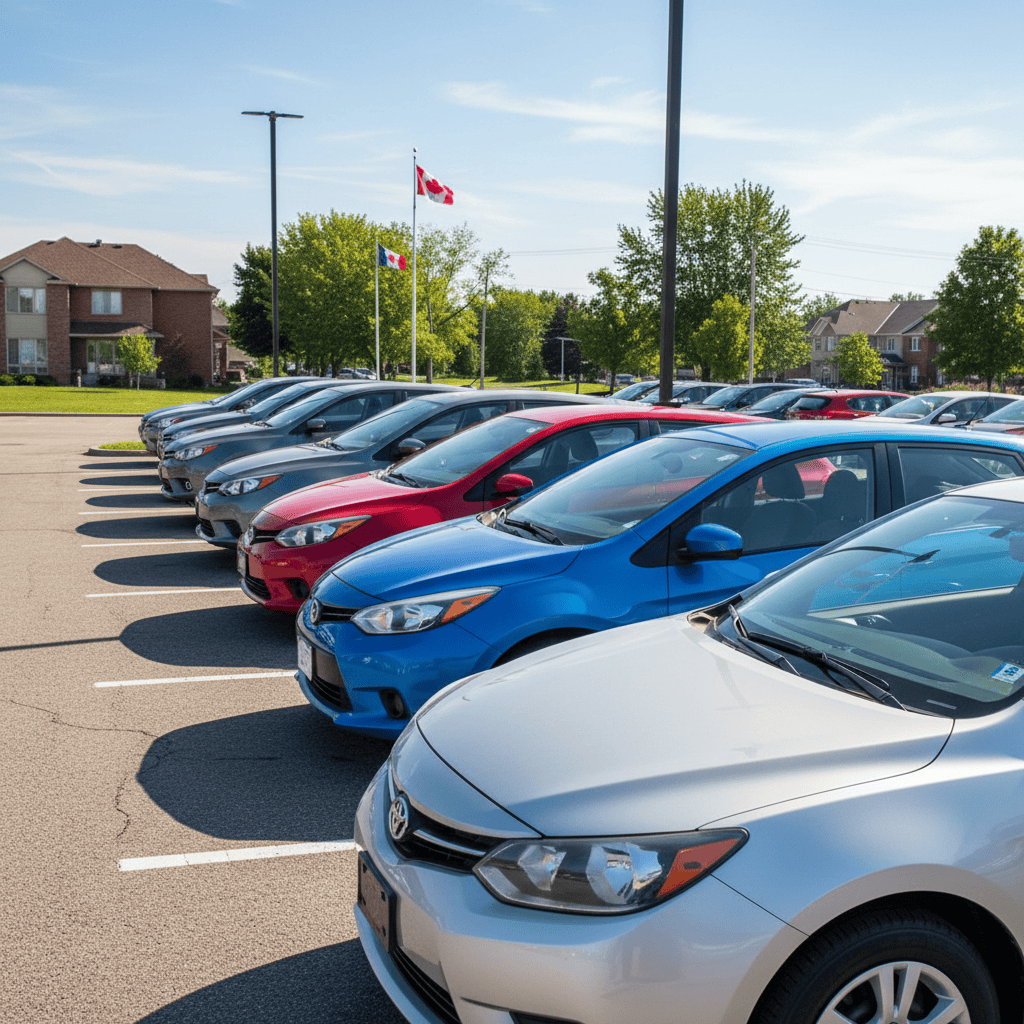 Low maintenance used cars for daily use at a dealership lot in the USA and Canada