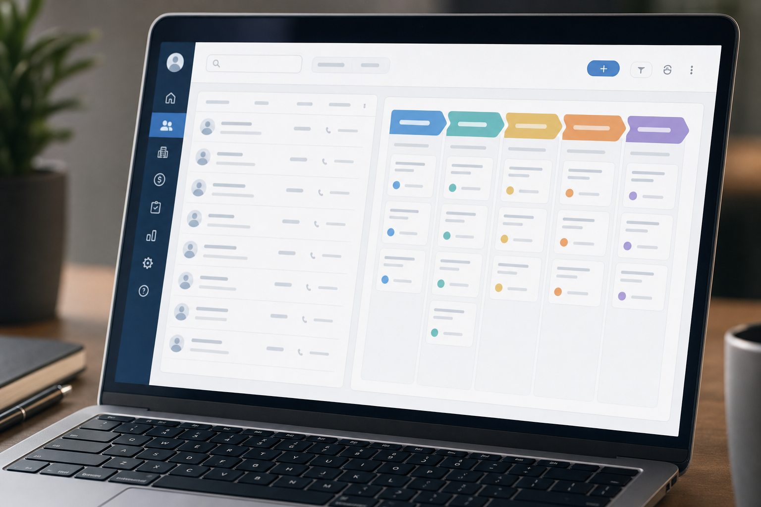 CRM dashboard showing customer relationship management pipeline